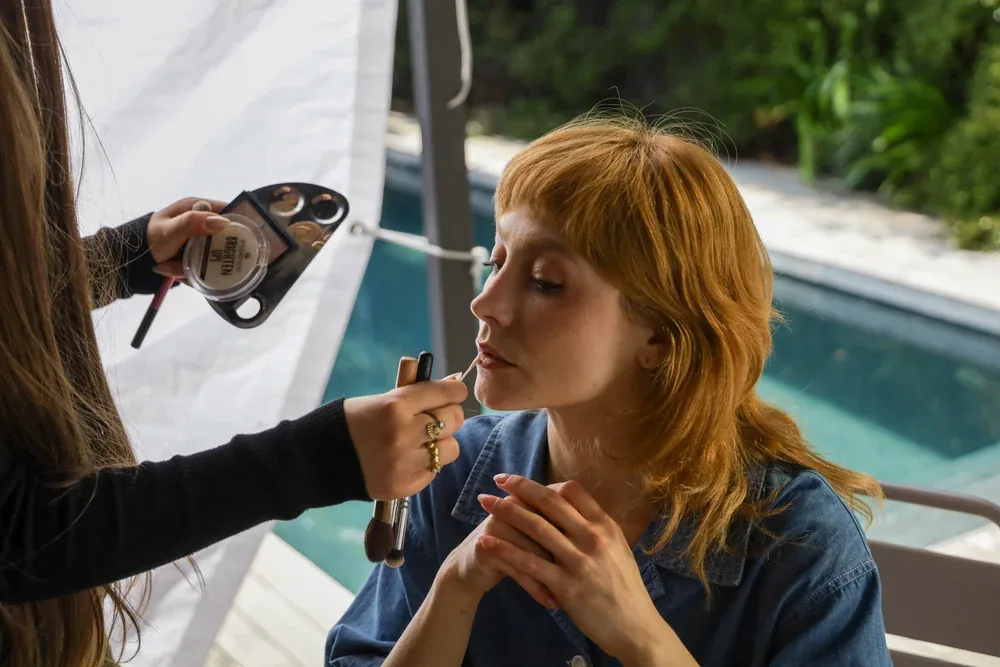 Make-up for the lead of the Mutti commercial, shot in Milan